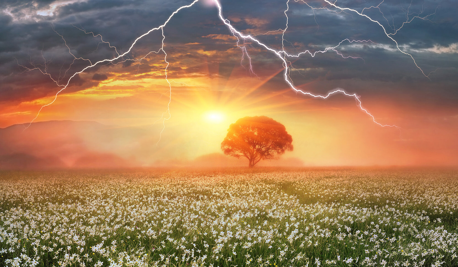 Weather image of sun behind stormy sky, representing how the power of anger can be harnessed for good.