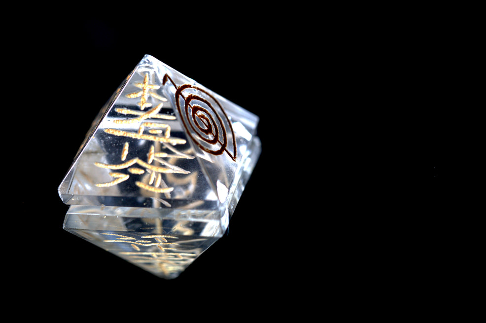 Reiki Distance Symbol on Crystal in Pyramid Shape