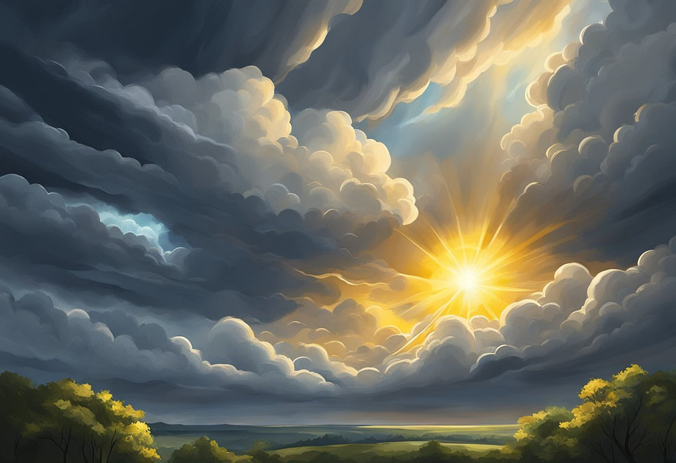 Sun behind the clouds Illustration of sun coming out behind the clouds